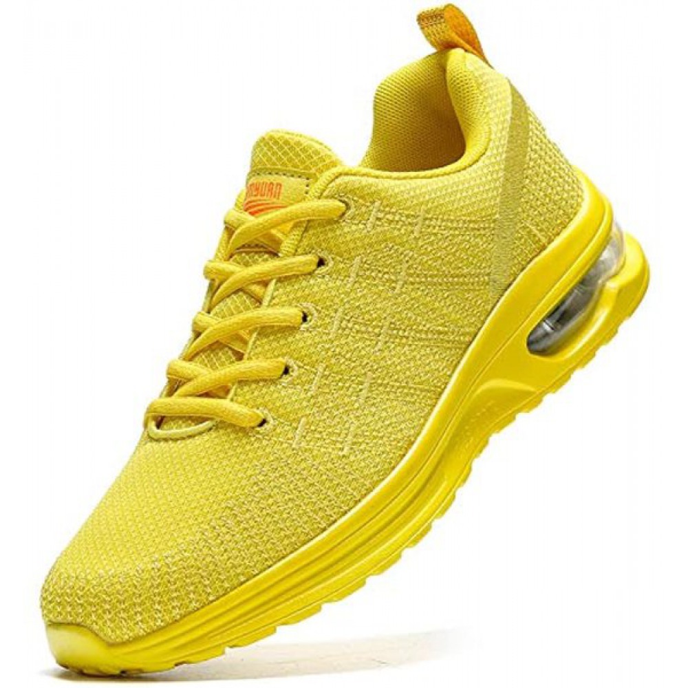 Running Shoes Men's Athletic Gym Tennis Shoes Sneakers Lightweight Walking Shoes Yellow